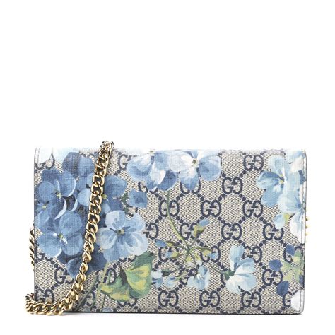 gucci blooms supreme chain wallet blue|Gucci outlet wallet price.